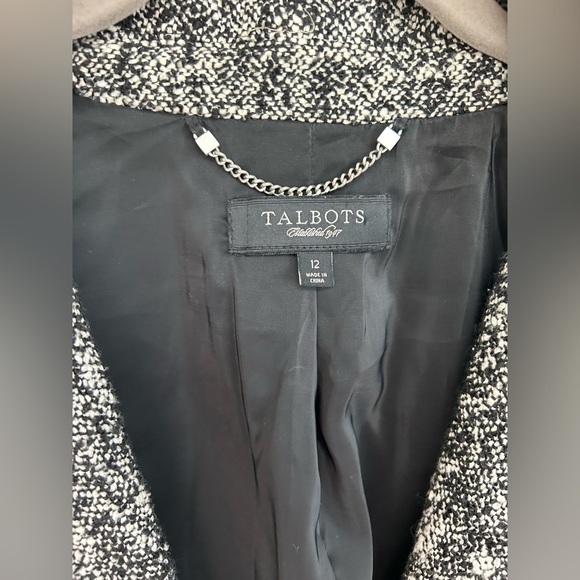 NWOT Talbots Blazer Black Tweed Classic Jacket Button Front Women’s Size 12 - Picture 6 of 6